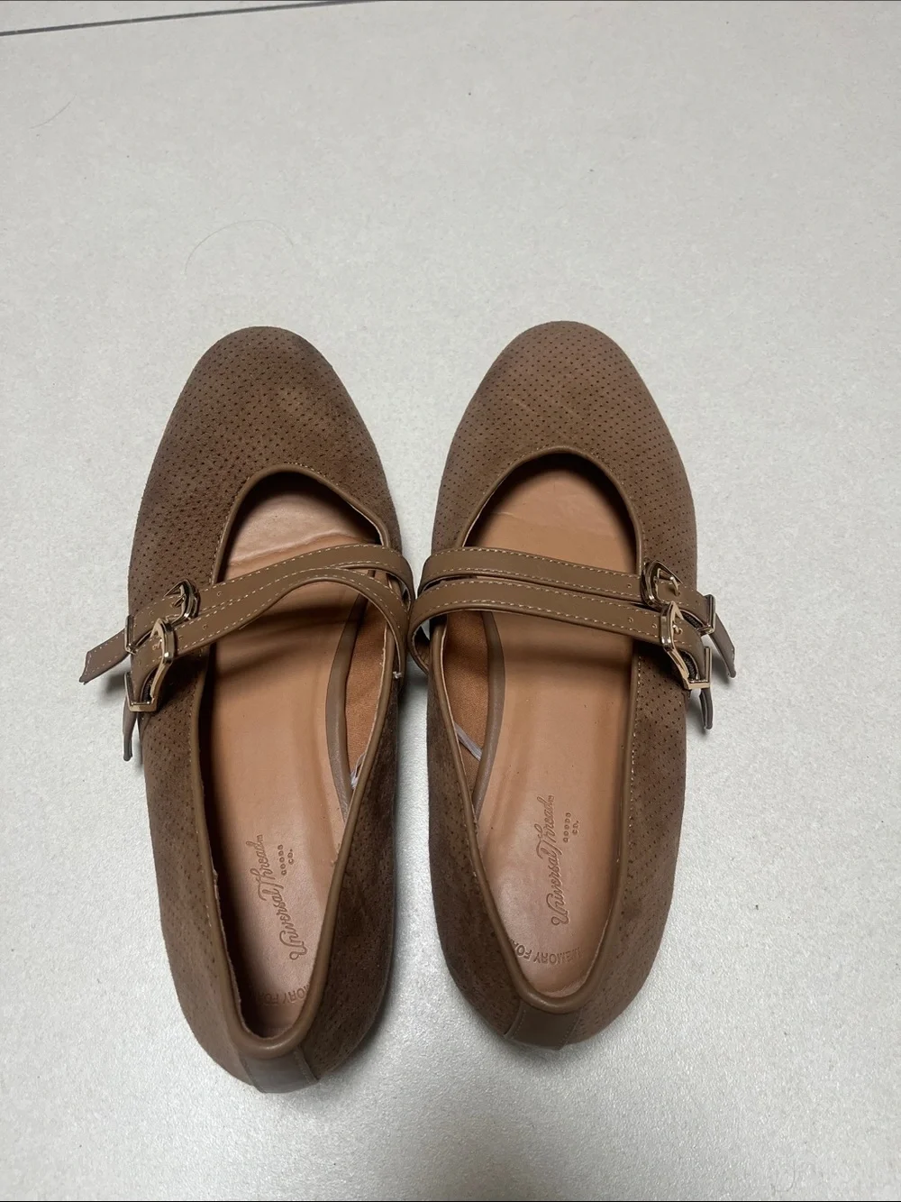Universal Thread Brown Double-Strap Mary Jane Flats